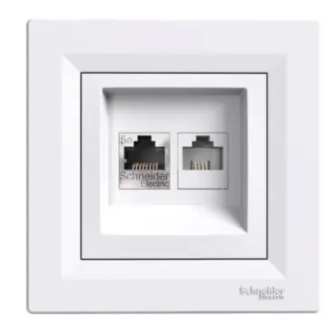 Kup Teď Zásuvka datová RJ45, kat.5e UTP + RJ11, bílá Asfora EPH4900121