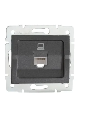 Rychlé Dodání Zásuvka LOGI 02-1390-041 gr (RJ45Cat 5e) Jack datová samostatná barva grafit 25285 Kanlux
