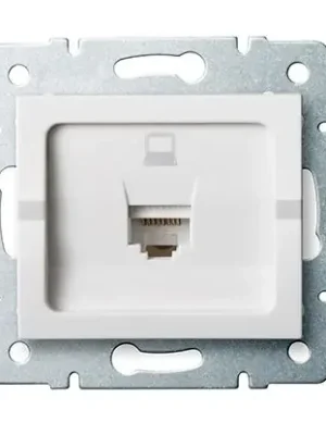 Zásuvka LOGI 02-1400-002 bi (RJ45Cat 5e) Jack datová samostatná barva bílá 25109 Kanlux Finální Výprodej