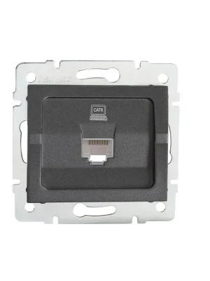 Tovární Cena Zásuvka LOGI 02-1400-041 gr (RJ45Cat 5e) Jack datová samostatná barva grafit 25286 Kanlux