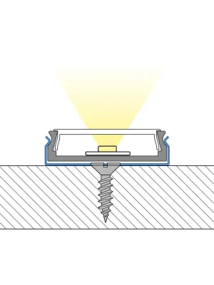 Časově Omezené Přisazený hliníkový profil 24x6 mm, mléčný difuzor 1m *ML-761.004.07.1