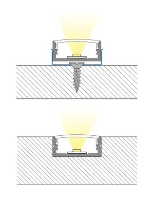 Nejprodávanější Přisazený hliníkový profil 24x10 mm, čirý difuzor 1m *ML-761.025.43.1
