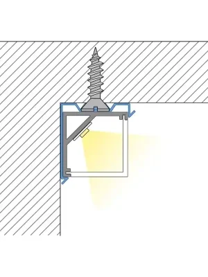 Přisazený hliníkový profil 16x16 mm, mléčný difuzor 2m *ML-761.047.02.2 Tovární Cena