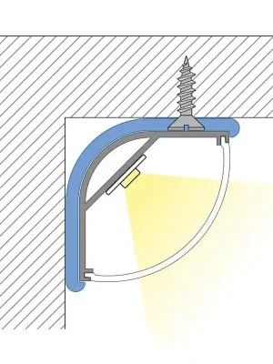 Rohový hliníkový profil 30x30 mm, matný difuzor 1m *ML-761.045.02.1 Sleva