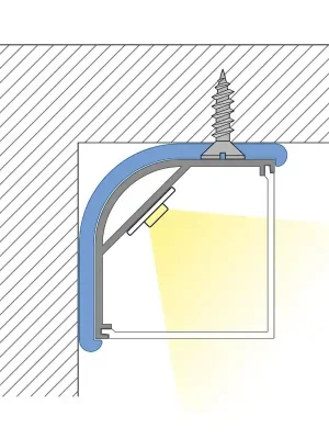 Rohový hliníkový profil 30x30 mm, mléčný difuzor 1m *ML-761.050.02.1 Výhodná Nabídka