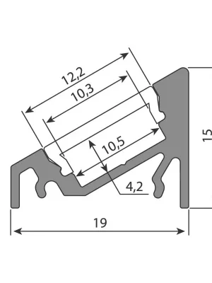 Sleva Rohový hliníkový profil 20x16 mm, čirý difuzor 2m *ML-761.059.02.2