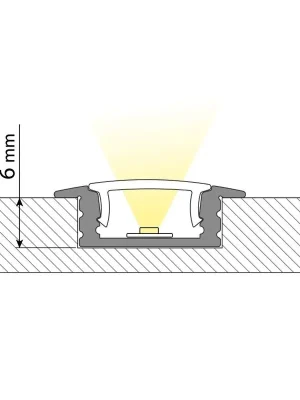 Hit Sezóny Vestavný hliníkový profil 24x8 mm, čirý difuzor 2m *ML-761.029.02.2