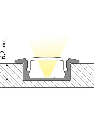 Značkový Vestavný hliníkový profil 23x8 mm, mléčný difuzor 1m *ML-761.010.43.1
