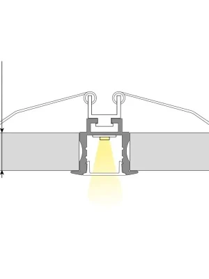 Speciální Cena Vestavný hliníkový profil 24x20 mm, čirý difuzor 2m *ML-761.037.02.2