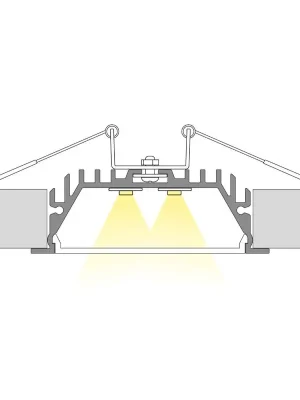 Ověřený Vestavný hliníkový profil 58x20 mm, mléčný difuzor 1m *ML-761.006.07.1
