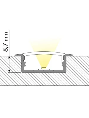 Rychlé Dodání Vestavný hliníkový profil 30x10 mm, mléčný difuzor 1m *ML-761.026.43.1