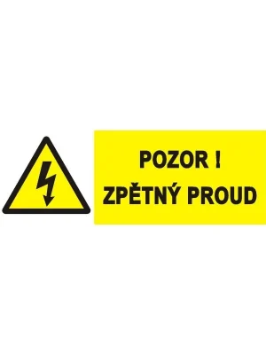 Štítek 6 pozor zpětný proud Super Cena