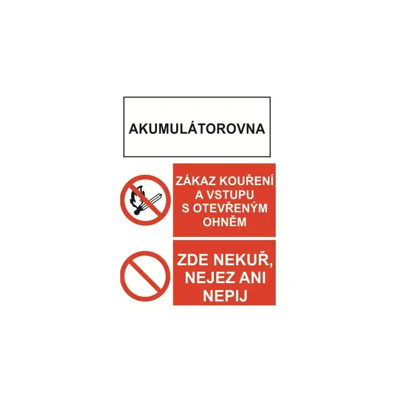 Vysoce Kvalitní Plast.tabulka "AKUMULÁTOROVNA" A3