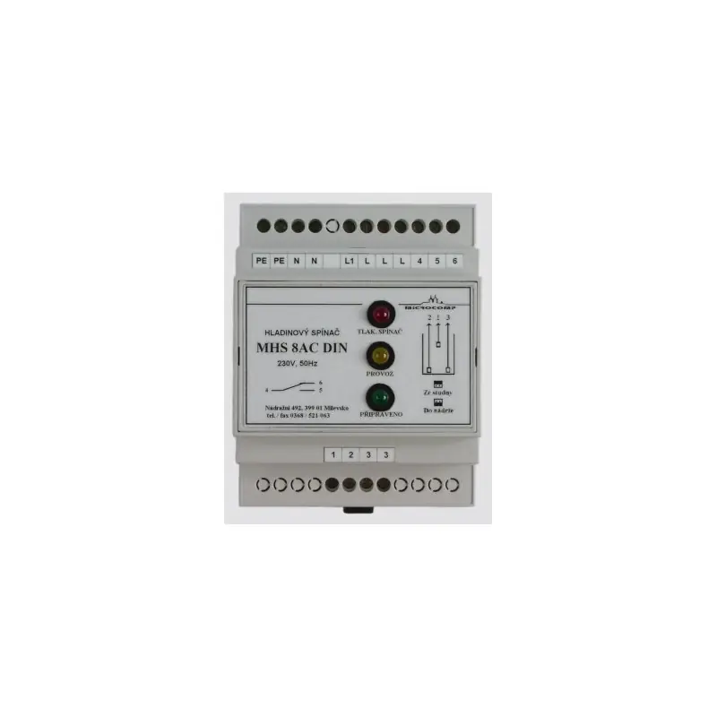 Odeslání Ihned Hladin.spínač MHS 8AC DIN IP 20