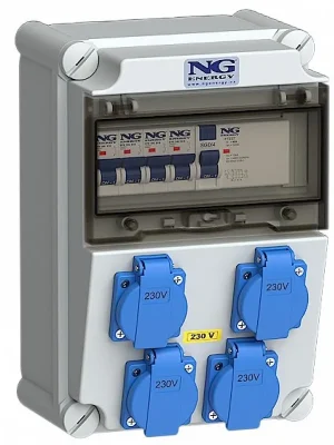 NG ENERGY KOMBINACE ZÁS. SC 31 309 E.02 4X 16A 230V CHRÁNIČ 2P JISTIČE Víkendová Akce