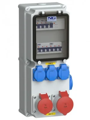 NG ENERGY KOMBINACE ZÁS. SC 53 343 E.01 1X CEE 32A 5P 400V, 1X CEE 16A 5P 400V, 4X16A 230V, CHRÁN Omezená Nabídka