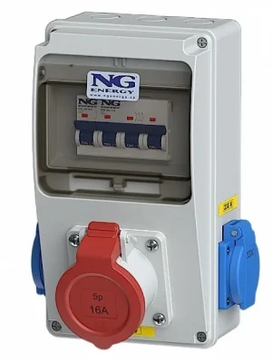 Zlevněný NG ENERGY KOMBINACE ZÁS. MINI 1X CEE 16A 5P 400V 2X 16A 230V JISTIČE