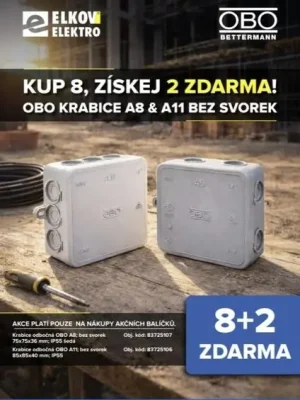 OBO KRABICE ODBOČNÁ A 11 IP55 BEZ SVORK 85X85X40MM ŠEDÁ AKCE 8+2 2000342 Kup Teď