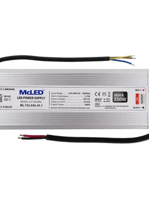 Sleva MCLED Napaječ LED 250W, DC24V/10,42A, hliníkové provedení, IP67