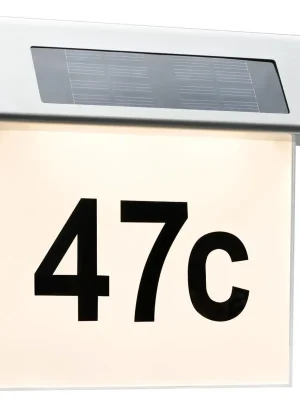 Značkový PAULMANN SVÍTIDLO 93765 SOLÁRNÍ ČÍSLO DOMU LED UŠLECHTILÁ OCEL, BÍLÁ