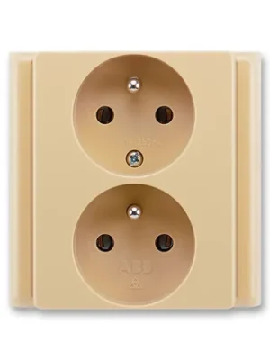 ABB CLASSIC 5512-2249 D2 dvojzásuvka polozapuštěná 81x81mm béžová Nová Kolekce