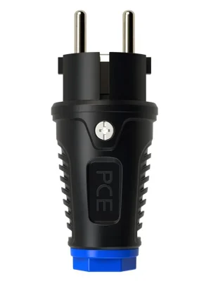 Cenový Hit PCE 0521-SB VIDLICE GUM. 16A/250V IP44 ČERNÁ/MODRÁ