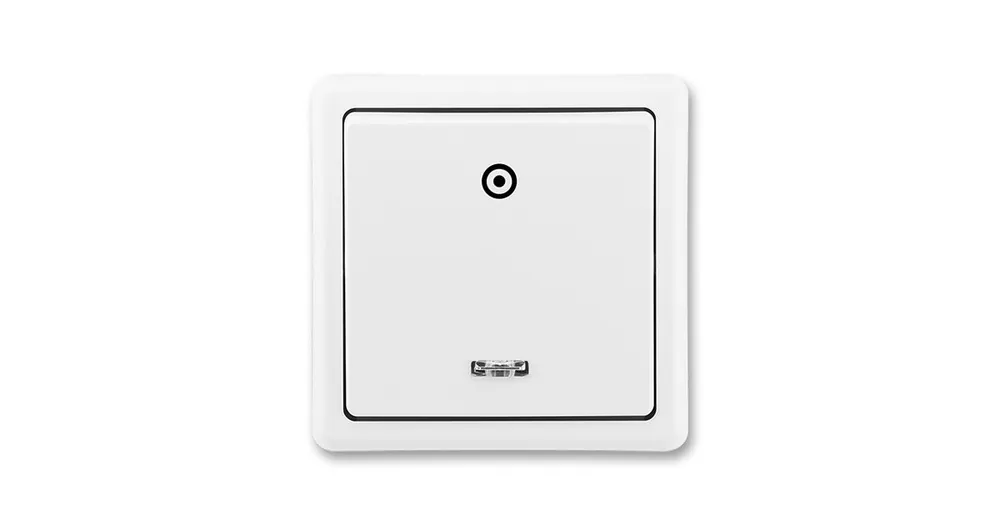 ABB CLASSIC 3553-91289 B1 tlačítko s doutnavkou ř. 1/0S jasně bílá Časově Omezené