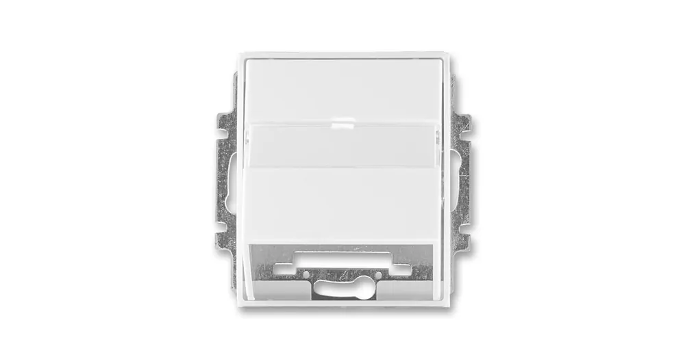 Autentický ABB 5014E-A00100 03 Kryt zásuvky komunikační s popisovým polem Element®, Time® bílá/ bílá
