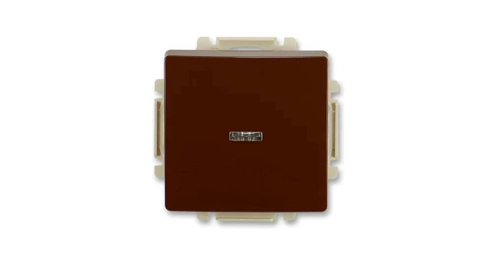 ABB 3557G-A91342 H1 Ovládač zapínací s průzorem, se svorkou N, s krytem Swing®, Swing®L hnědá Zlevněný