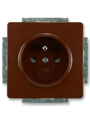 ABB 5518G-A02359 H1 Zásuvka jednonásobná s clonkami Swing®, Swing®L hnědá Autentický