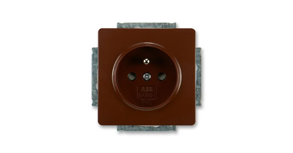 ABB 5518G-A02359 H1 Zásuvka jednonásobná s clonkami Swing®, Swing®L hnědá Autentický