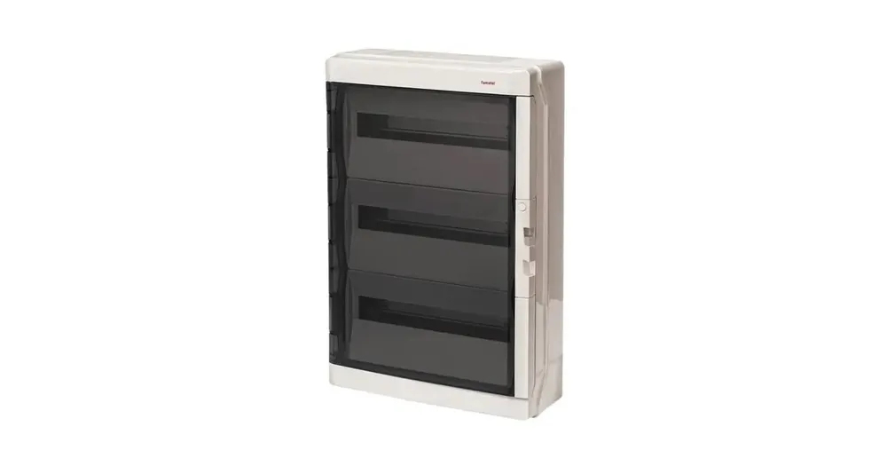 Venkovní rozvaděč na zeď FAMATEL AcquaPLUS 39054 IP65 54 modulů průhledné dveře 39054 Aktuální