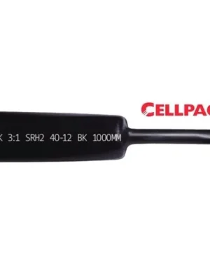 Značkový Smršťovací trubice 3 1 středněstěnná s lepidlem SRH2 40-12/1000 1m černá CELLPACK (127423)