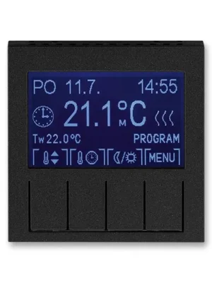 ABB 3292H-A10301 63 Termostat univerzální programovatelný Levit® onyx/ kouřová černá Víkendová Akce