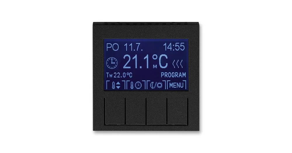 ABB 3292H-A10301 63 Termostat univerzální programovatelný Levit® onyx/ kouřová černá Víkendová Akce