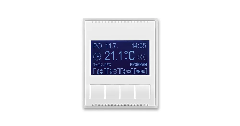 Akční Cena ABB 3292E-A10301 01 Termostat univerzální programovatelný Time®, Element® bílá/ ledová bílá