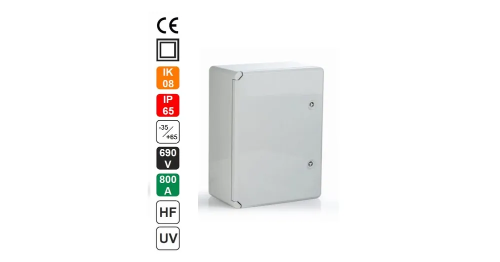 Plastový box nástěnný P-BOX 2535 IP65, plné dveře, 250x350x150mm SEZ Akce