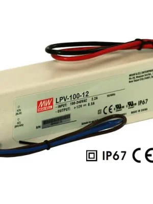 Bezpečná Platba Napájecí spínaný zdroj pro LED LPV-100-12 MEAN WELL 12V 100W IP67