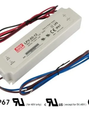 Výprodej Napájecí spínaný zdroj pro LED LPV-60-12 MEAN WELL 12V 60W IP67