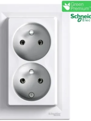 Must-Have EPH9800121 Zásuvka dvojnásobná 2x(2P+PE) bílá Asfora SCHNEIDER