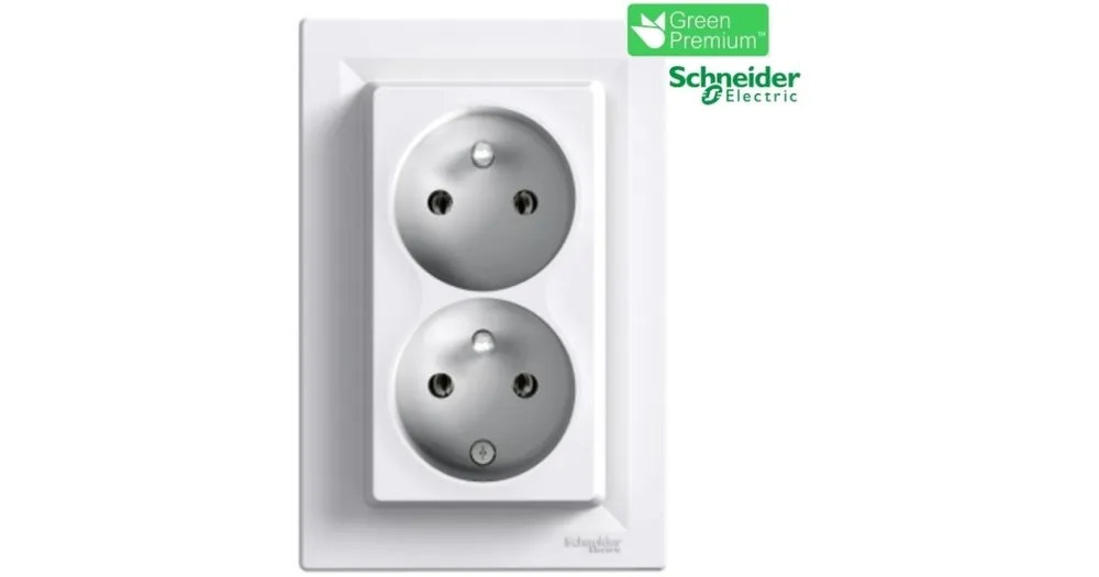 Must-Have EPH9800121 Zásuvka dvojnásobná 2x(2P+PE) bílá Asfora SCHNEIDER