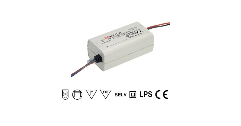 Výhodná Nabídka Napájecí spínaný zdroj pro LED APV-12-12 MEAN WELL 12V 12W