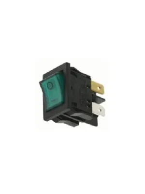 Spínač kolébkový dvoupólový ON-OFF I3915 10A/250V prosvětlená zelená Akce