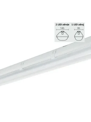Svítidlo TREVOS PRIMA LED TUBE 220 PC bez LED zdroje 2x20W, IP66 (37550) Levný
