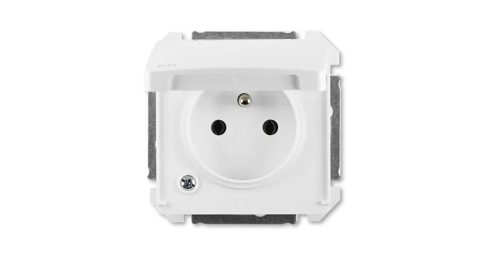 ABB 5518G-A02989 B Zásuvka jednonásobná bílé víčko IP44 Swing®, Swing®L jasně bílá Expresní Doručení