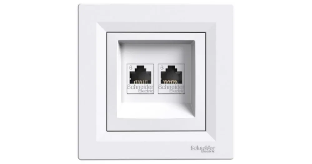 Ověřený EPH4800121 Zásuvka datová 2xRJ45 kat.6 UTP bílá Asfora SCHNEIDER
