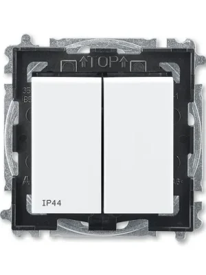 Akce ABB 3559H-A05940 62 Přepínač sériový s krytem č.5 IP44 s krytem Levit® bílá/ kouřová černá