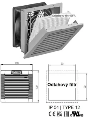 Objednat Nyní Odtahový filtr výstupní 92x92 IP54 EFA100R5 ELDON