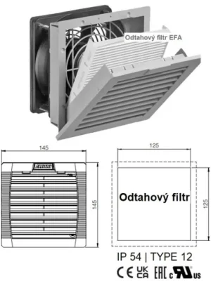 Odtahový filtr výstupní 125x125 IP54 EFA200R5 ELDON Nová Kolekce