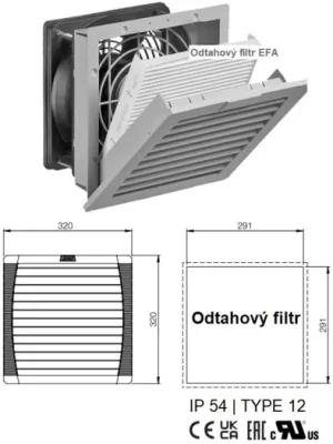 Odtahový filtr výstupní 291x291 IP54 EFA500-700R5 ELDON Rychlé Dodání
